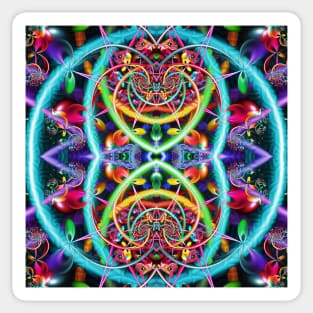 Multicoloured Symmetrical Mandala Abstract Sticker